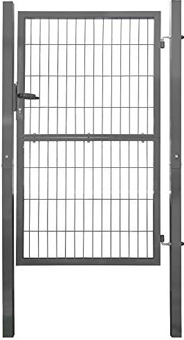 V2Aox Porte Portail Jardin Cadenas Serrures Clés Galvanisé Acier, Couleur/Hauteur de Porte:Anthracite / 160 cm