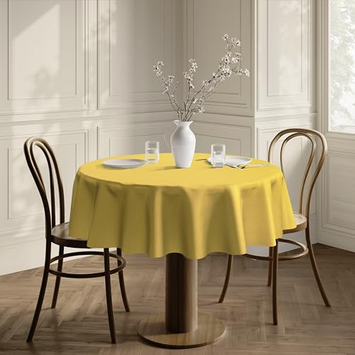 Home Direct Kvalitetsbordsduk, rund, 140 cm, valbar färg, gul
