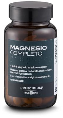 BIOS LINE Principium, 4 fonti di magnesio ad azione completa, Integratore anti stress, Senza glutine e lattosio (90 Unità (Confezione da 1))