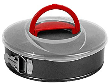 Tradineur - Molde de horno desmontable con cierre y tapa, aluminio, 26 x 6,8 cm