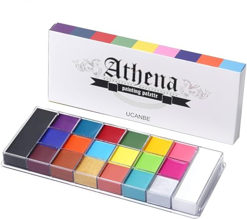 UCANBE Pintura Facial Profesional 20 Colores - Pintacaras Seguro, Impermeable, Duradero - Pintura Corporal Maquillaje de Halloween, Carnaval, Belly Painting