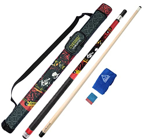 CUESOUL Gorgeous 58inches 19oz Pool Quee Stick, 13mm Spitze (rot)