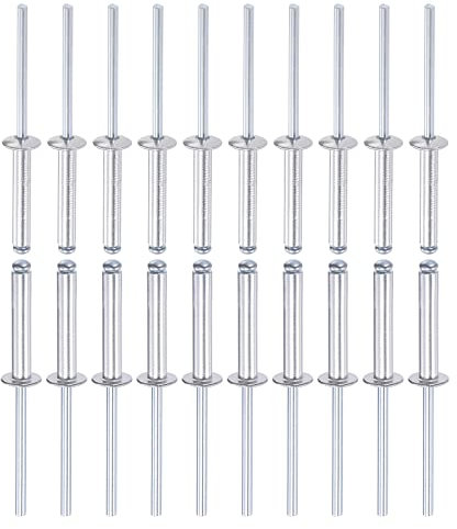 DTGN 4mm x 25mm (DxL) Ciegos Remaches - 60 Paquete - Bueno para Maquinaria Unión - Aluminio Cúpula Abierto Extremo Remache