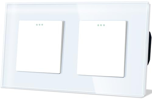 TAWOIA Interruttore della luce 1 scomparto 2 vie con 1 scomparto 2 vie interruttore doppio 86 * 157mm interruttore a parete bianco interruttore della luce doppio