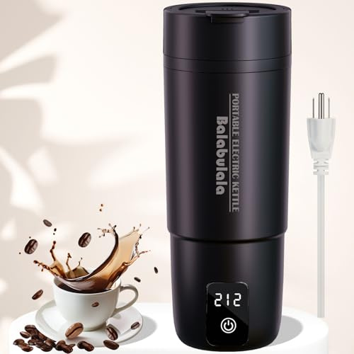 Travel Electric Kettle, Balabulala Portable Water Boiler with 6 Variable Presets,Small Electric Kettle With Silicone Base Cover to Prevent water