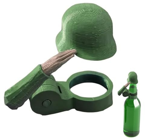 Soldat Salut Bierflasche Helm,Bierflaschenverschluss,Flaschenverschluss Bierflaschen,Soldat Salutes Bier Flaschenkappen Staubdichte Dekorative Designs für Party Veteranen Enthusiasten (Green)