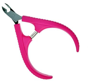 DONFAMDS Pinzas Cutículas Profesional Acero Inoxidable para Manicura y Pedicura Cortauñas con Mango Antideslizante y Elástico Recorte de Muerta Uñas de Manos y Pies Color Rosa