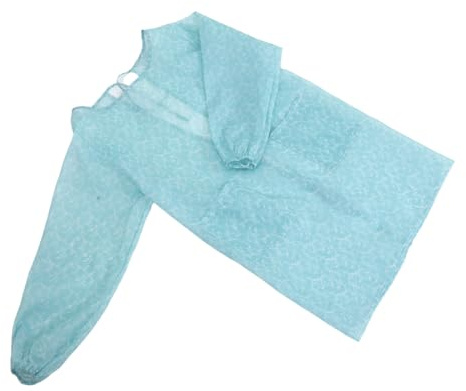 DOITOOL Long Sleeve Cooking Apron for Adults Polyester Housework Apron with Sleeve Protective Kitchen Overclothes for Home Restaurant Coffee Shop Blue