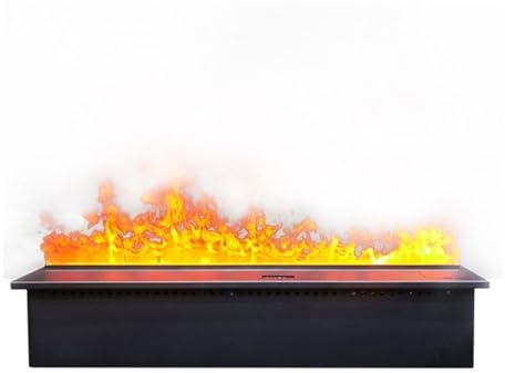 Väggmonterad eldstad Infälld vattenångspis Ultratunn, förångande elektrisk spis med LED-realistisk flamma, pekskärm/fjärrkontroll(XXL)