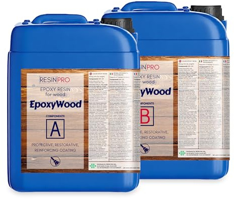 ﻿Resin Pro EPOXYWOOD 7,5 KG Résine époxy pour bois - Résine pour revêtement protecteur, restauration, renfort pour bois, fibre de verre et métal
