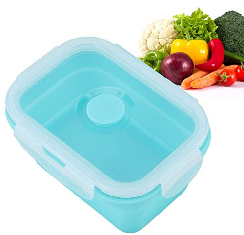 Contenitore Ermetico per Alimenti, Contenitori pieghevoli in silicone Scatole con Coperchio per il pranzo per microonde frigoriferi, Porta Pranzo Impilabili, Salvaspazio Conservazione degli Alimenti
