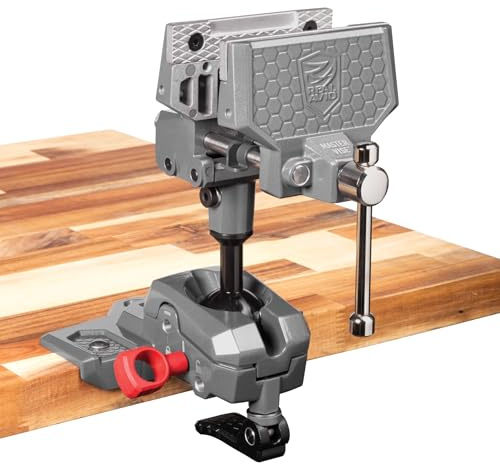 Real Avid Vise - 360° Swiveling Bench Vise for Optimal Positioning, Versatile Applications, 5 Jaw Width Vise for Cleaning, Maintenance, Woodworking & More High-Torque Applications up to 100 ft-lb