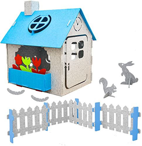 smalla Filz Gartenhaus Kinder ab 0-100% Recycling Spielhaus Garten - Spielzeug Balkon Kleinkind - Playhouse Kinder Outdoor Spielplatz für Garten - Spielhaus Indoor Kinder Kinderspielhaus Outdoor