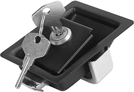 Buachois Flush Paddle Latch, RV Door Lock with 2 Keys, 304 Stainless Steel Trailer Door Lock with Paddle Deadbolt, Easy Installation for Campers Trucks