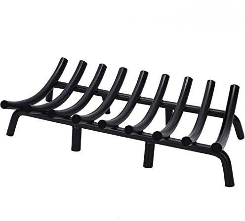 Grille de foyer – Grille de cheminée de 58,4 cm – Grille robuste pour poêle à bois de chauffage – Grille ronde en acier massif pour intérieur et extérieur – Pour camping – Cheminée à bois –