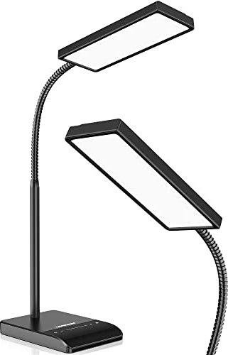 LEPOWER LED Desk Lamp, 800LM for Home Office, 12W Reading, Eye-Caring Desk Light, Touch Table Lamp, Gooseneck Lamp, 50 Lighting Modes, Bright Desk Lamps for Bedroom, Study Room