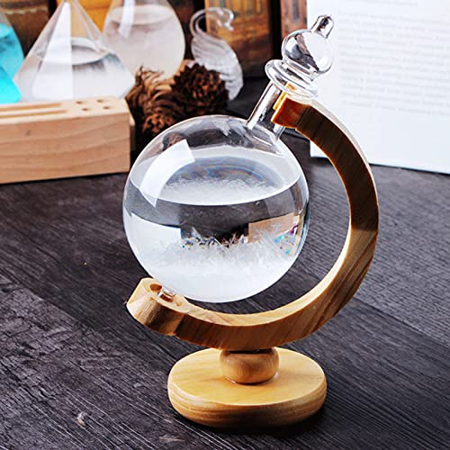 Prédicteur de Tempête en Verre, Station de Prévision Météo, Station Météo en Verre en Forme de Globe, Prédicteur Météo en Boule de Cristal Décorative, Excellent Cadeau pour Bureau, Bureau à Domicile