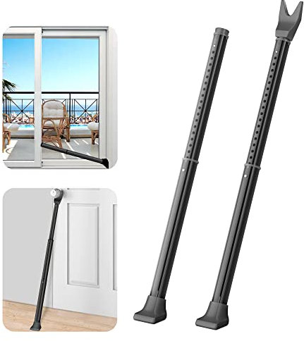 2 Pack Security Bars for Door Entrance, Sliding Door Lock, Entrance Door Handle, Black