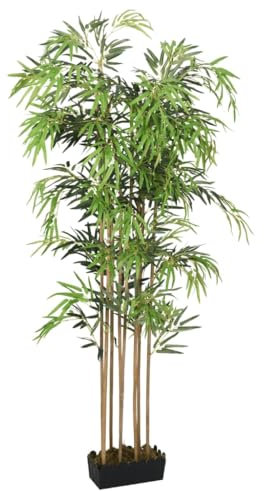 vidaXL Árbol de Bambú Artificial, Planta Falsa con 1650 Hojas, Árbol de Imitación, Decoración para Entrada Salón Oficina, Verde 180 cm