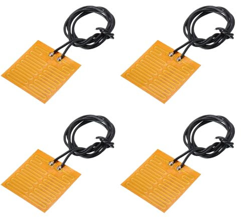 QUARKZMAN Plaque Chauffante en Film Chauffant, 4,2W 5V Coussin Chauffant en Polyimide Adhésif, Film d'Éléments Chauffants Pi de 32mmx32mm pour Température Constante, Lot de 4