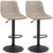 HOMCOM 2er-Set Barhocker, Bistrohocker mit Fußstütze, Drehbar Barstuhl, Höhenverstellbar Küchenhocker mit Kunstlederbezug, für Wohnzimmer, Esszimmer, Beige