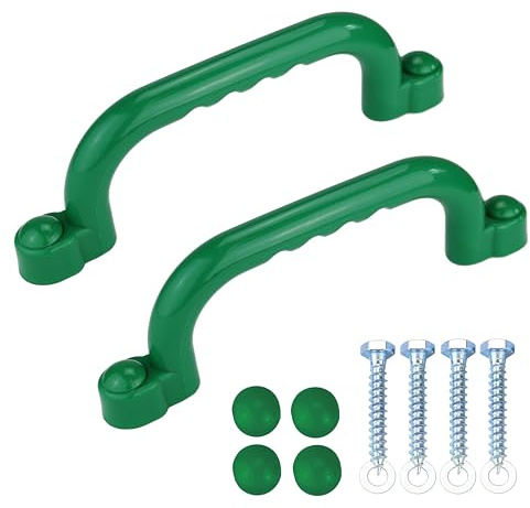Anschütz 2er Set Handgriffe für Spielturm – Robuster HDPE Kunststoff – Witterungsbeständig – Inkl. Schrauben (GRÜN)