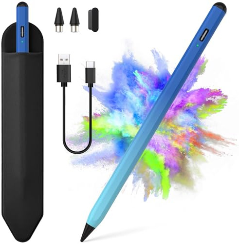 Stylus Pen Tablet Android, KBCASE Penna per Tablet Compatibile Samsung/iPhone/Lenovo/Xiaomi/Huawei/Android Touch Screen, Stylus Pencil with Sensibile all'Inclinazione con 3 Punte