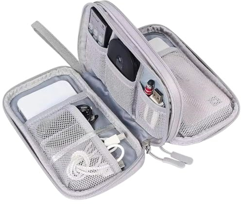 Custodia per Hard Disk, Custodia Hard Disk Esterno, Antiurto Rigida Cover Case, Borsa SSD HDD, Compatibile con SSD HDD, Cavi, Schede SD, Chiavetta USB, Power Bank, Grigio