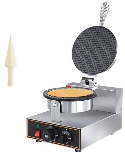 CóNica Para Helados Máquina inteligente para hacer conos de helado, 110 V/220 V, 1200 W, para uso comercial, antiadherente, para restaurantes, de acero inoxidable, individual, 110 V