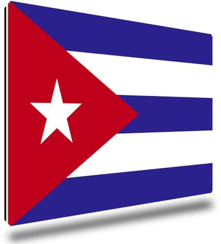 TRIOSK Kühlschrankmagnete Länderflaggen Magnet Flagge Kuba Länder Reise Souvenir Geschenk für Reiselustige Frauen Männer Weltenbummler Kühlschrank stark eckig groß 85x55 mm