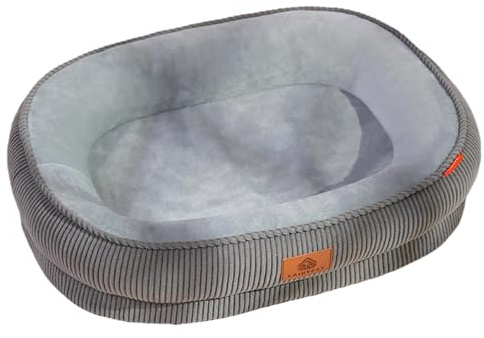 DEIUOGE Dog Bed Medium Dog Beds Large with Neck Pillow Orthopedic Small Dog Bed Egg-Crate Cat Bed Washable Cover, Non-Slip Bottom Pet Bed