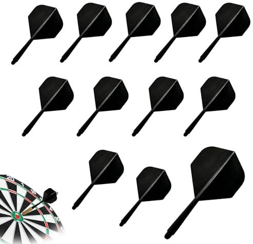Veebmys 12 Pezzi Alette con Asta, Accessori Freccette, Struttura Integrata Plastica Filettatura 2BA 75 mm, Design Monoblocco per Allenamento Gioco Bersaglio Dartboard, Famiglia, Club