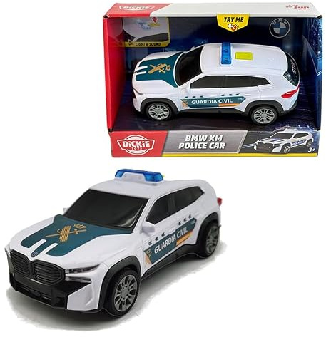 Dickie Toys BMW XM Civil Guard 15 cm med Ljus och Ljud, 1:36 Skala Polisbil med Friktionssystem, 3 år (203712036SI1)