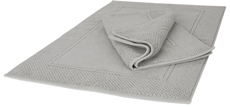 Ruggeri - Juego de 2 Alfombras de Baño 50x80 cm - 100% Algodón Extra Suave - Colección Let's Color! (Gris)