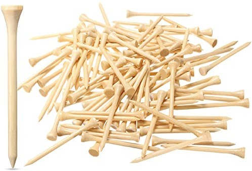 Dsenfurn 250 Pack Professional Bamboo Golf Tees 2-3/4 Inch - Stronger Than Wooden Golf Tees Biodegradable & Less Friction (Nature, 2-3/4)