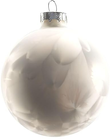 TrendLine Weihnachtskugeln aus Glas Ø 80 mm 6 Stück weiß Christbaumkugeln Xmas