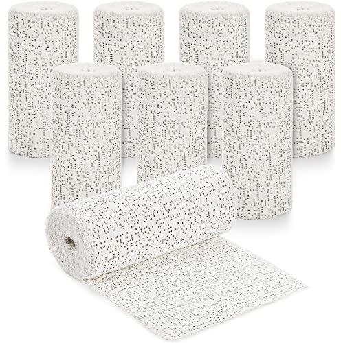 Lawei 8 Pack Plaster Cloth Rolls Plaster Strip, Plasters Cloth Gauze Bandages Roll for Project, Mask Making, Sculptures, Body Casts, Scenery Construction, Each Roll 6 inch x 15 feet