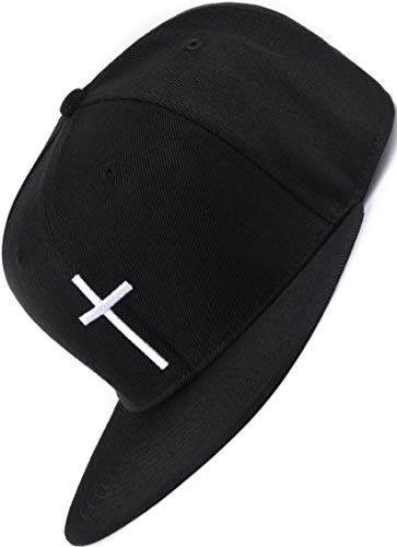 Bexxwell Junior Snapback Cap, Cappello Cappellino per bambini nero con croce (bambini, Junior, Kids, vestibilità ottimale, berretto, nero, cross, unisex), Nero, Taglia Unica