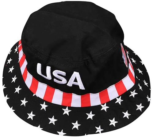 Housoutil fiskarhatt utomhushatt hattar den amerikanska flaggan bred solhatt självständighetsdag hatt fiskarhatt med USA flagga USA bucket-hattar Amerika hatt basebollkeps tryck resor