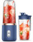 Garqitwan Portable Juicer, Mini Smoothie Blender, Smoothie Maker with Six Blades and USB Charging, Veggie Juicer Cup Suitable for Baby Food, Home, Travel, Fitness, Outdoor Sports, 400ML (Blue)