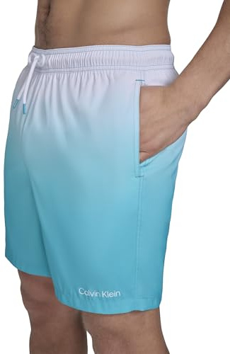 Calvin Klein Men's Volley Quick Dry Lightweight Swim Trunk Swimming Trunks, Atlantis, M