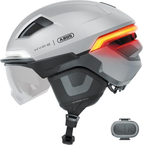 ABUS Bike Helmet HYP-E ACE, with Front Light, Size L, Silver