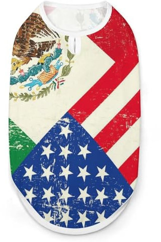 Vielseitige Hundewesten für Hunde und Katzen, Motiv: USA-Flagge und mexikanische Flagge, Größe L