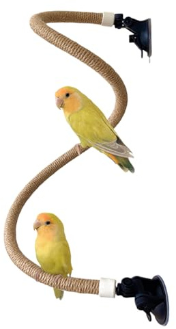 Parakeet Perch Stand - Detachable Bird Window Perch, Strong Grip Suction Cup Parrot Stick | Adjustable Sunbathing Beak Grinding Stand, Lightweight Bird Cage Perch Accessory For Indoor Outdoor