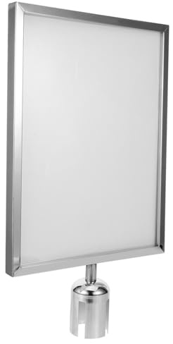 LIFKOME Porte-panneau de Sécurité Facile à Installer en Acier Inoxydable et Plastique Rétractable Barrière Argenté pour Aéroport Files D'attente en Lieux Publics