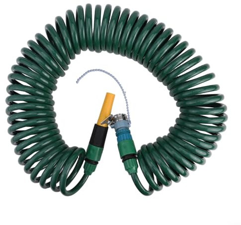 Pumixiy 5M15M Retractable Coil Garden Water Hose With Quick Connector Flexible Plastic Pipe For Garden Watering Car Washing Plant Irrigation(15M)