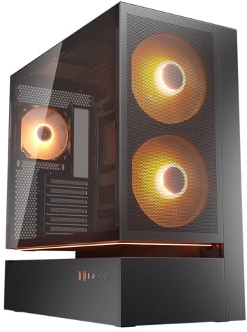 COUGAR CFV235 Boîtier MidTower en maille, processeur graphique 400 mm, ventilateur ARGB PWM 160 mm x 2, panneau avant 3 en 1, accès au flux d'air 270°, filtre à poussière, double filtration magnétique