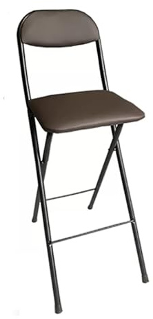 Uppsättning av 2 bärbara fällstolar med vadderad gitarrpall brun 70 cm lätt kompakt design perfekt för resor och bänkanvändning