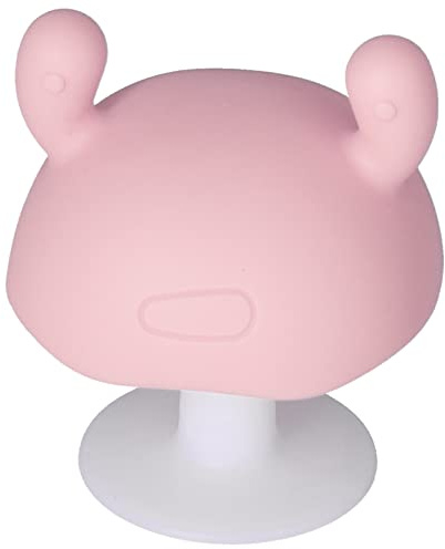 Gonetre Juguetes de Dentición de Hongos para Bebés para Bebés 0-3 3-6 6-12 Meses Molares de Grado Alimento Silicona Baby Theether Masticar para Niños (Rosa)