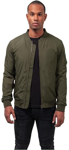 Urban Classics Herren, Bomber Jacke, Dunkles Olivgrün, L